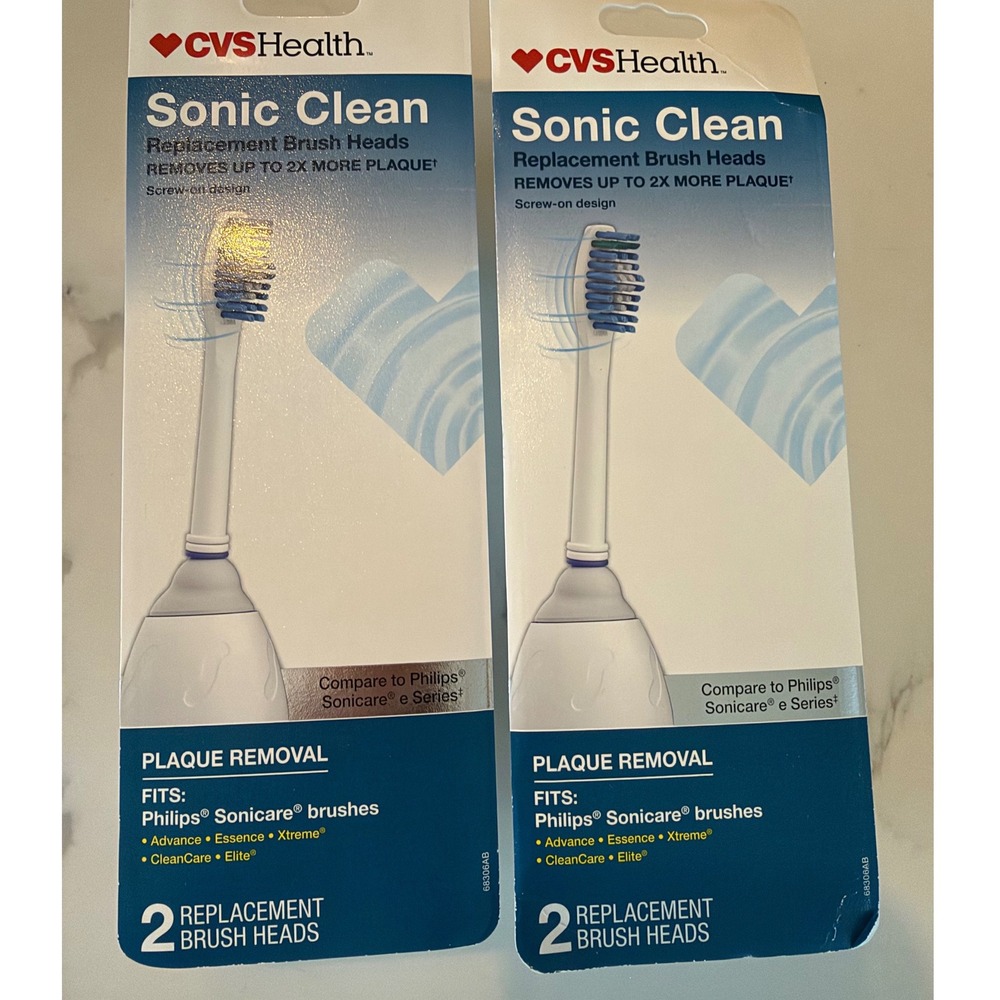 4pk CVS Health Sonic Clean Replacement Brush Heads for Philips Sonicare e-Series